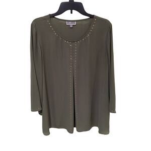 JM Collection V-neck Top, EUC, L